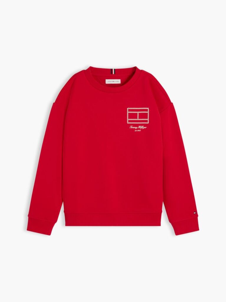 Red Outline Flag Logo Terry Sweatshirt  Boys