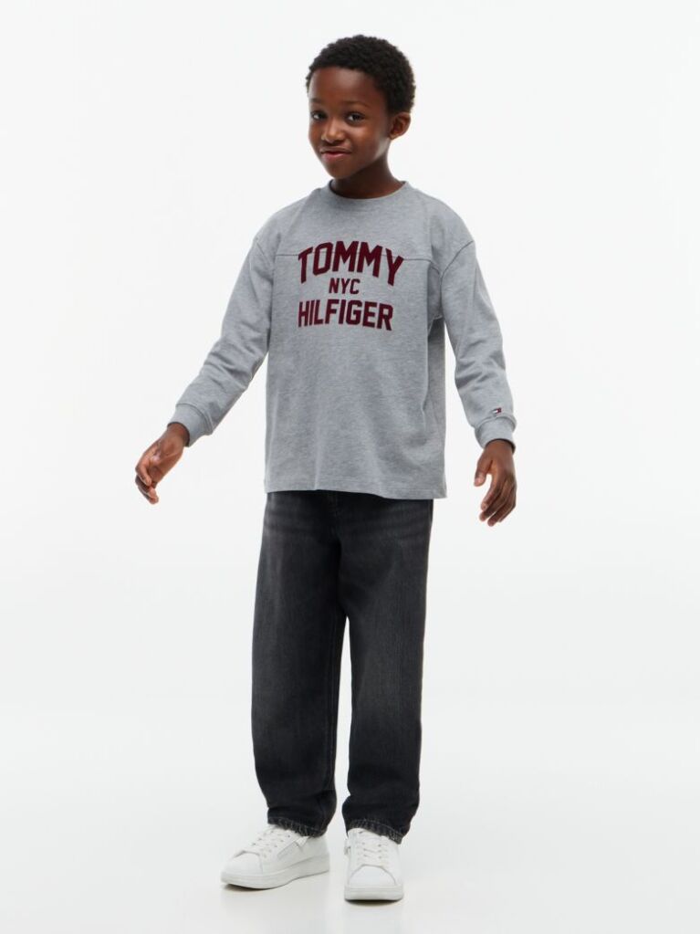 Grey Logo Long Sleeve T-Shirt  Boys