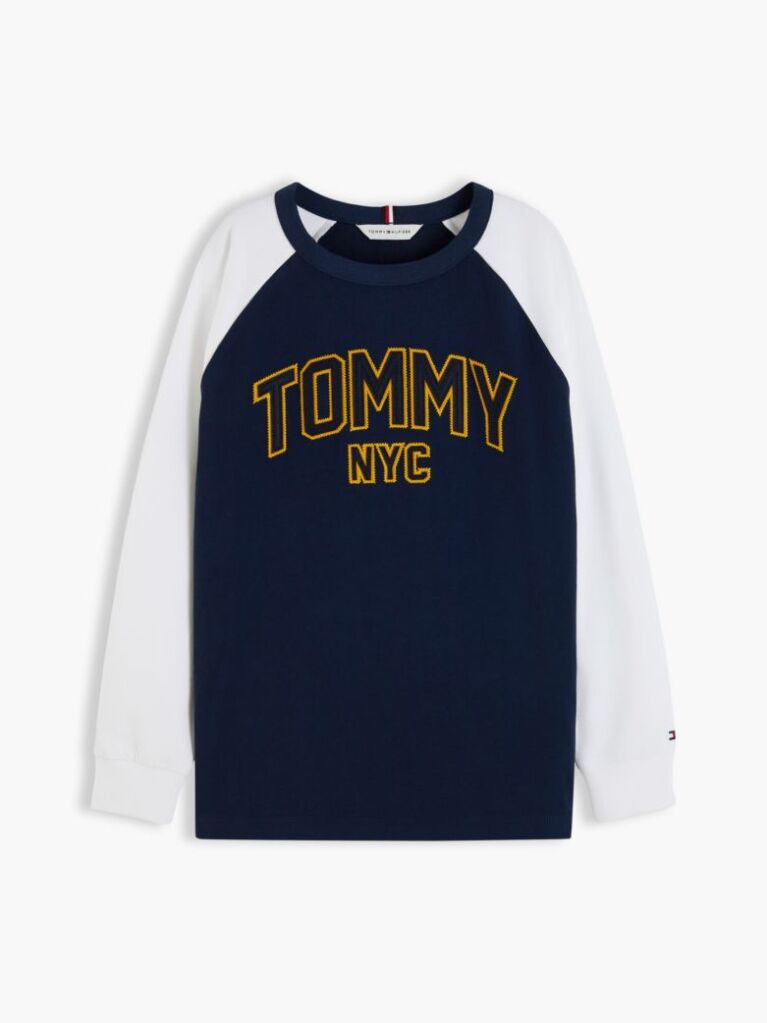 Blue Colour-Blocked Varsity Logo T-Shirt  Boys