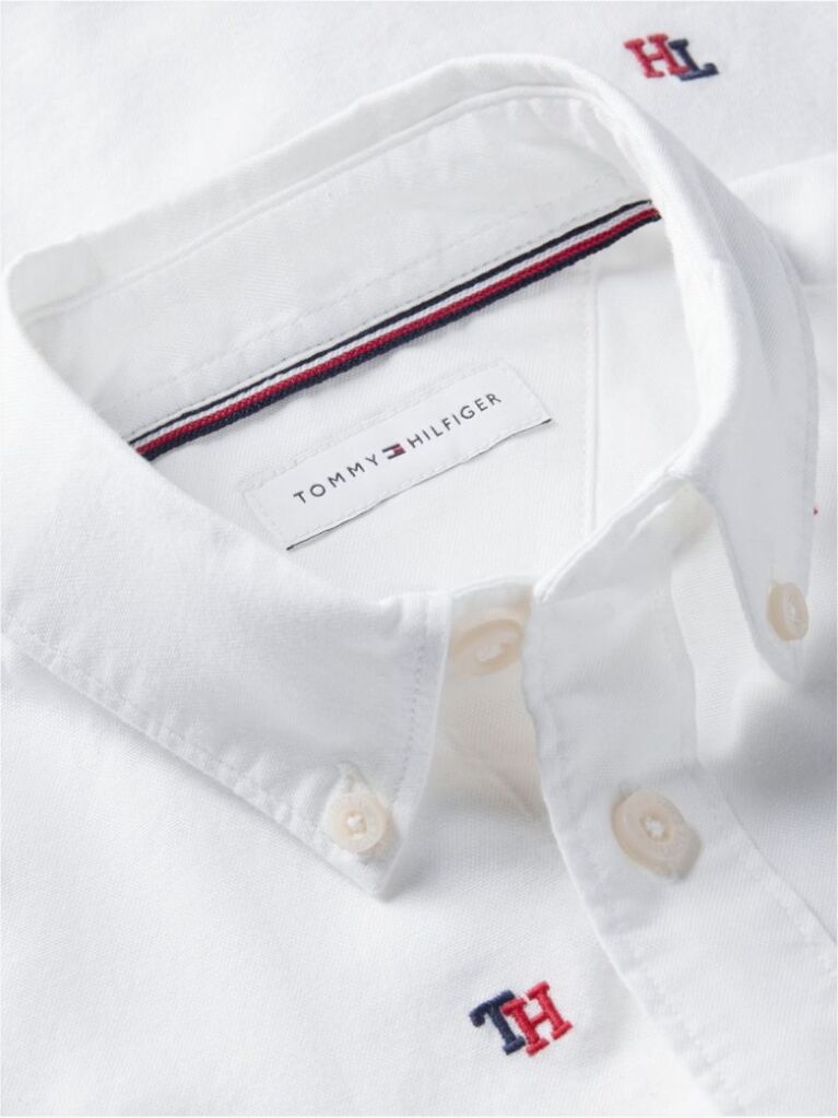 White Regular Fit Varsity Oxford Shirt  Boys
