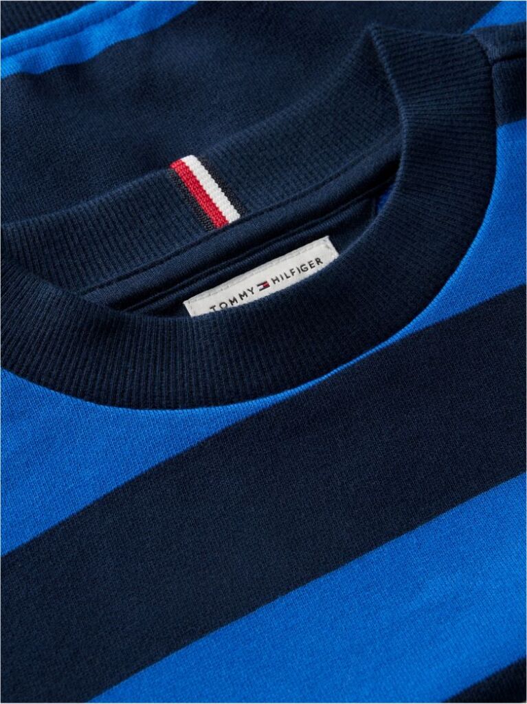 Multi Stripe Logo Badge Crew Neck Sweatshirt  Boys