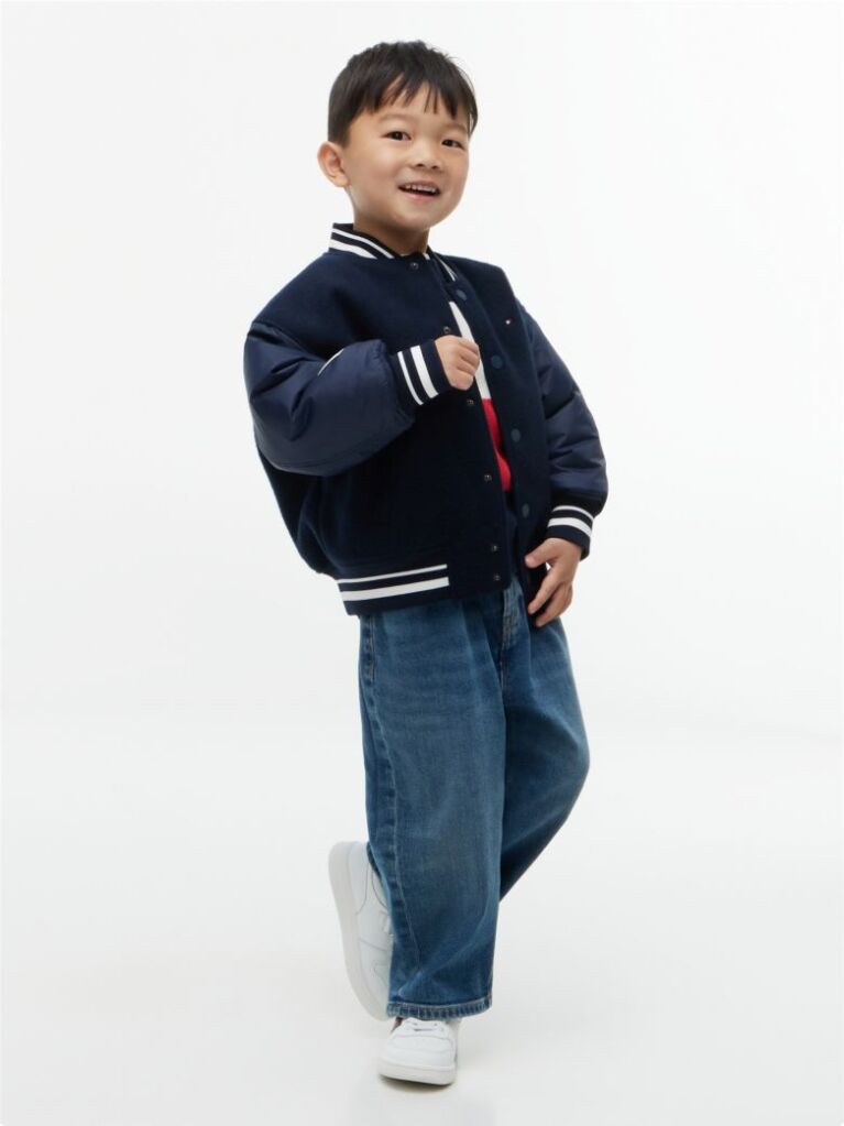 Blue Graphic Elasticated Waist Wide Leg Jeans  Boys