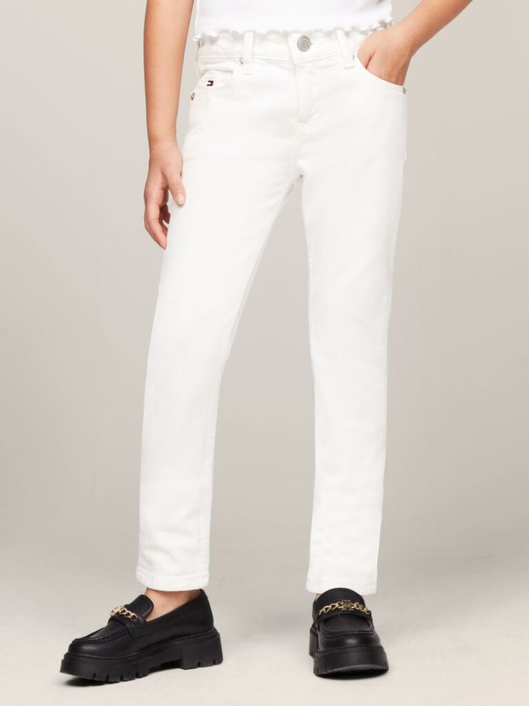 White Nora Mid Rise Skinny White Jeans  Girls