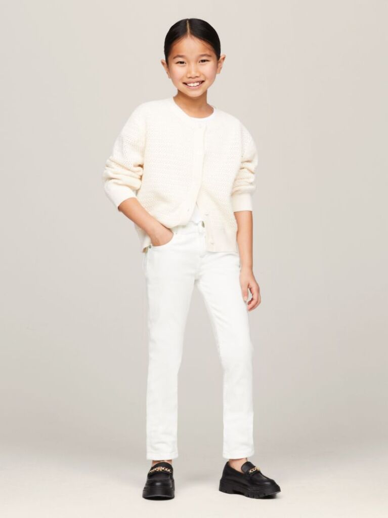 White Nora Mid Rise Skinny White Jeans  Girls