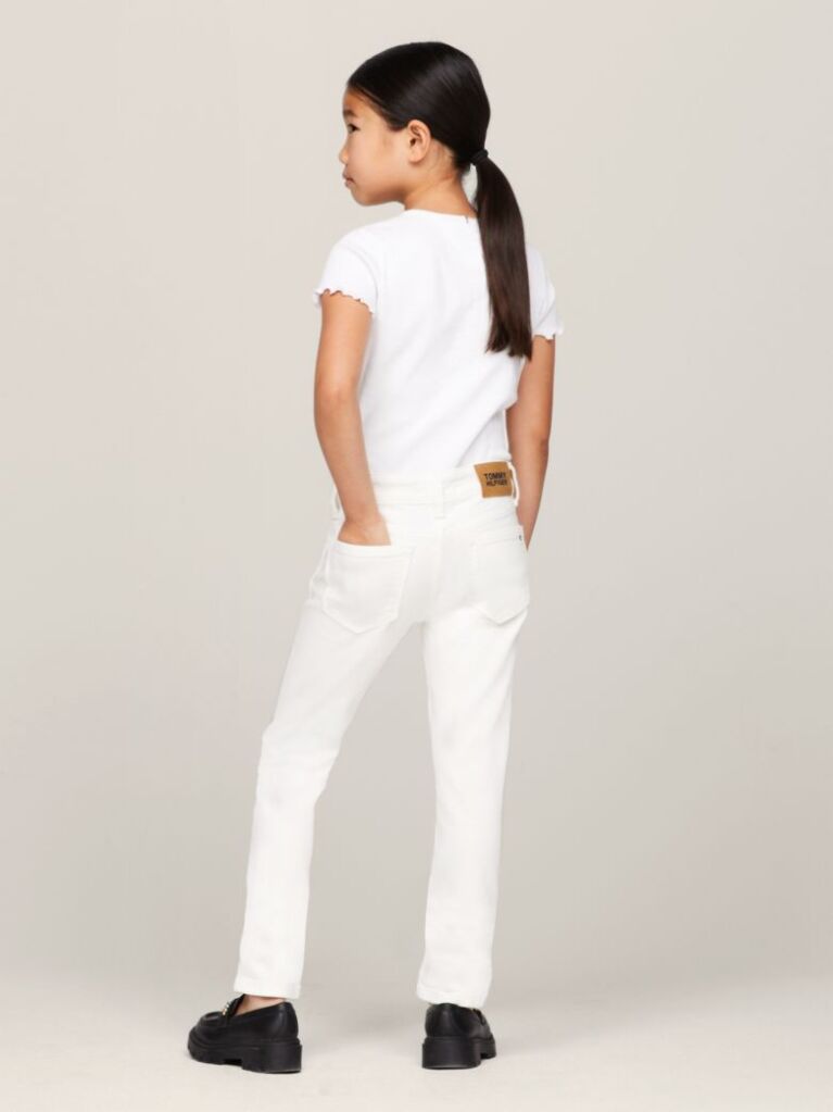 White Nora Mid Rise Skinny White Jeans  Girls