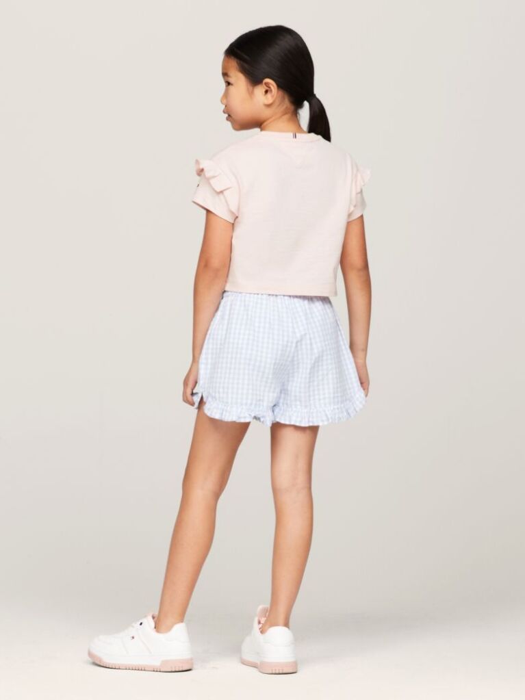 Pink Heart Flag Ruffle Sleeve Relaxed T-Shirt  Girls