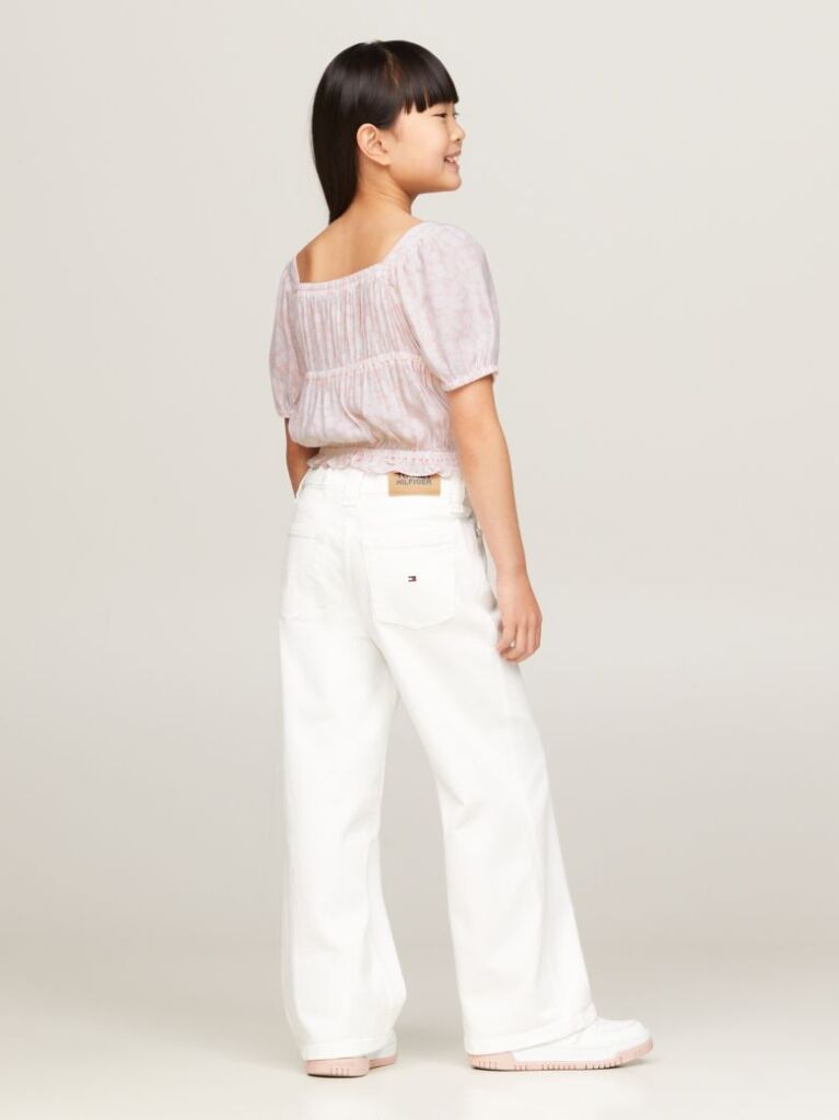 Pink Ditsy Floral Print Cropped Top  Girls