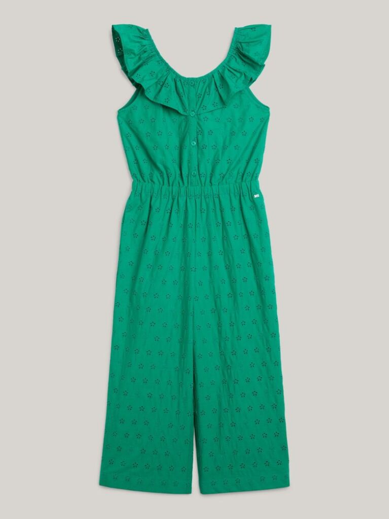Green TH Monogram Broderie Anglaise Jumpsuit  Girls