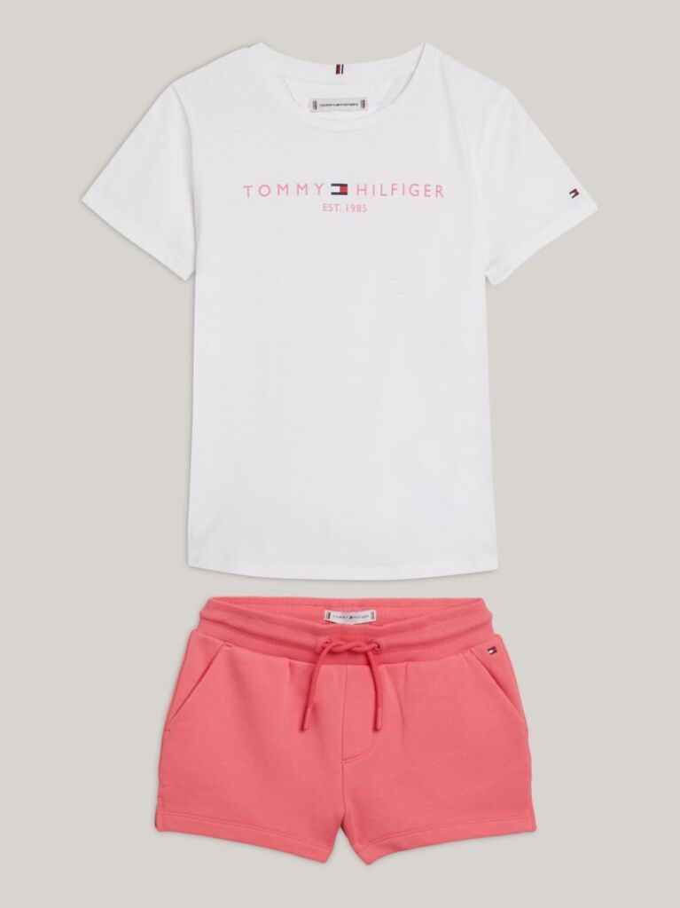 Multi Essential Slim Fit T-Shirt and Shorts Set  Girls