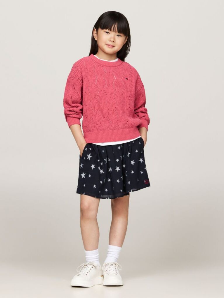 Red Chenille Open Knit Relaxed Jumper  Girls
