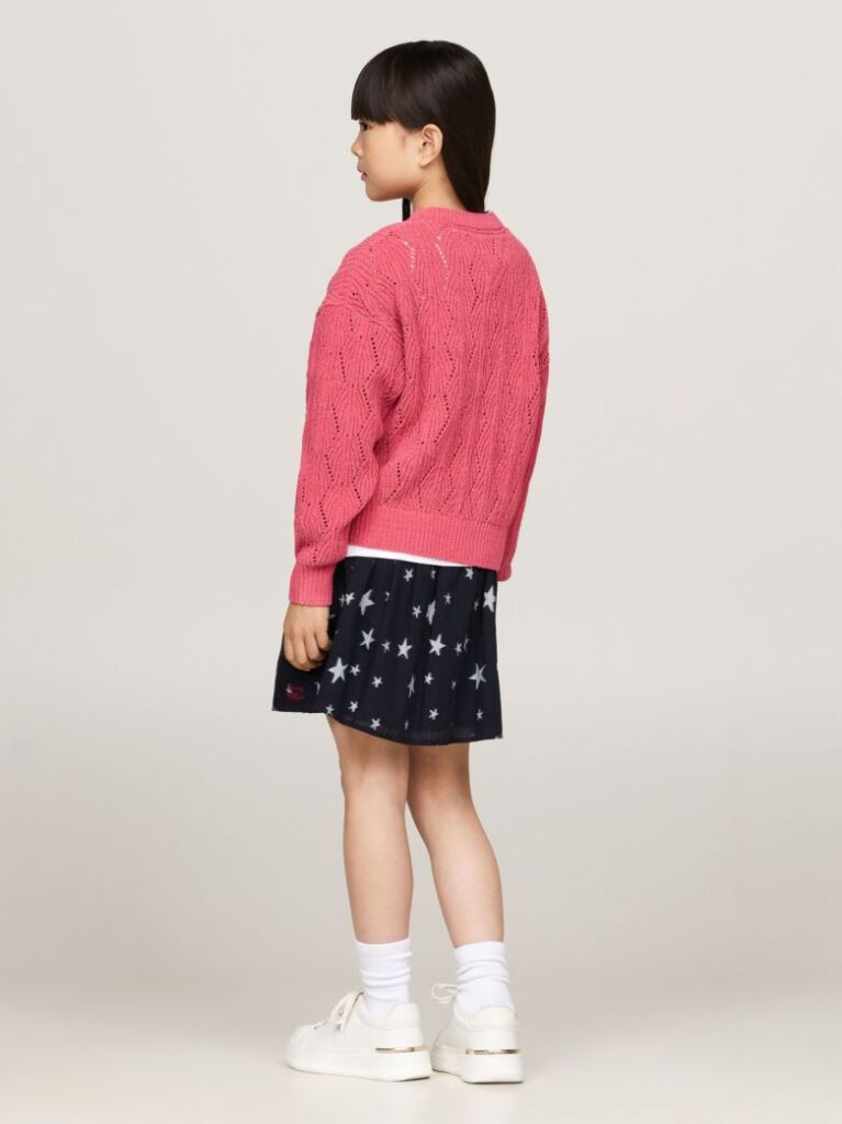 Red Chenille Open Knit Relaxed Jumper  Girls