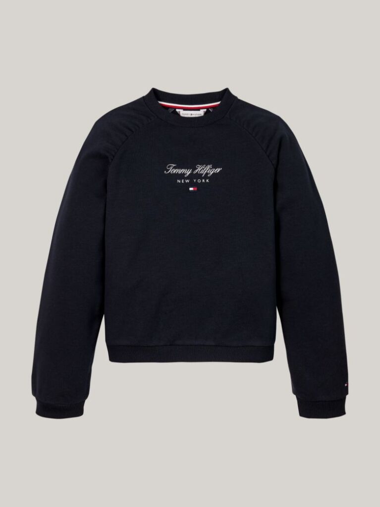 Blue Script Logo Relaxed Sweatshirt  Girls