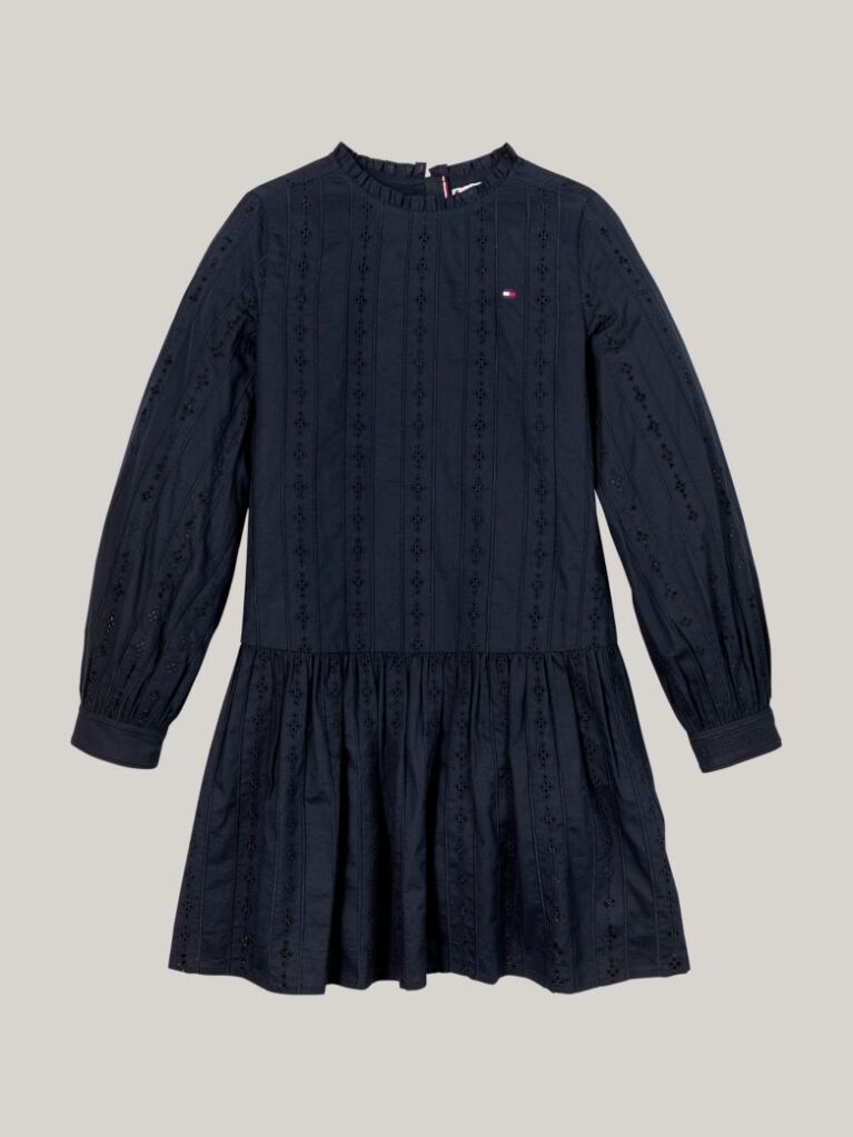 Blue Hilfiger Monotype Broderie Anglaise Dress  Girls