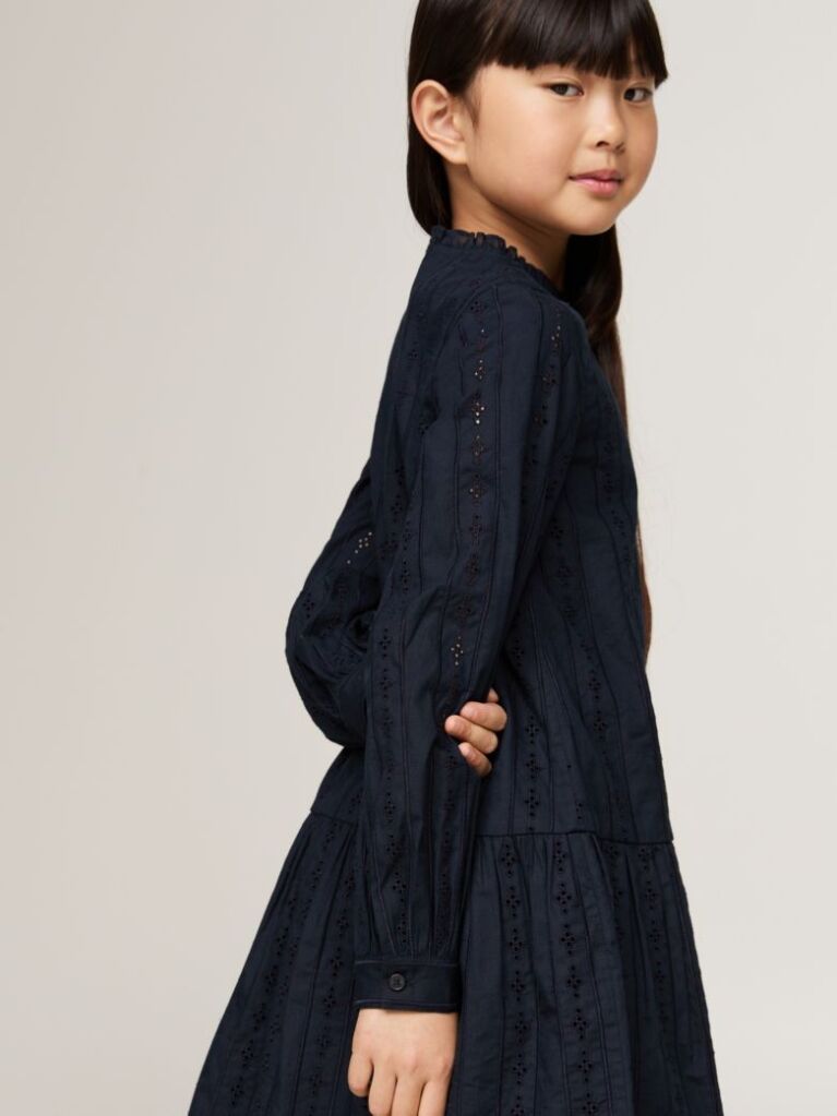 Blue Hilfiger Monotype Broderie Anglaise Dress  Girls