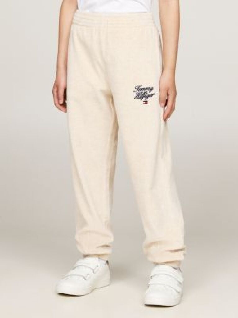Beige Velour Cuffed Joggers  Girls