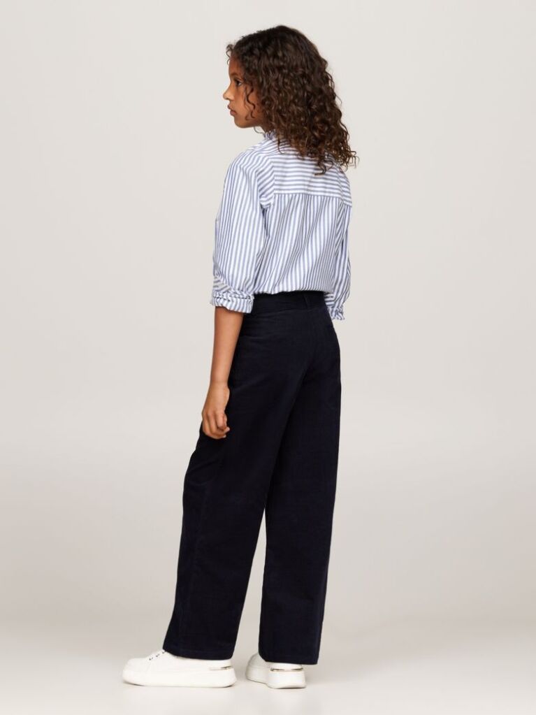 Blue Corduroy Wide Leg Chinos  Girls