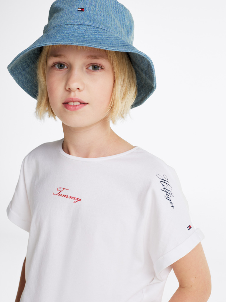 White Star Embroidered Knit Top  Girls
