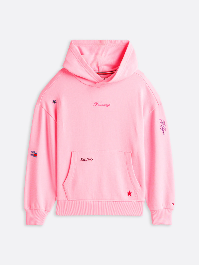 Pink Star Embroidery Relaxed Hoody  Girls