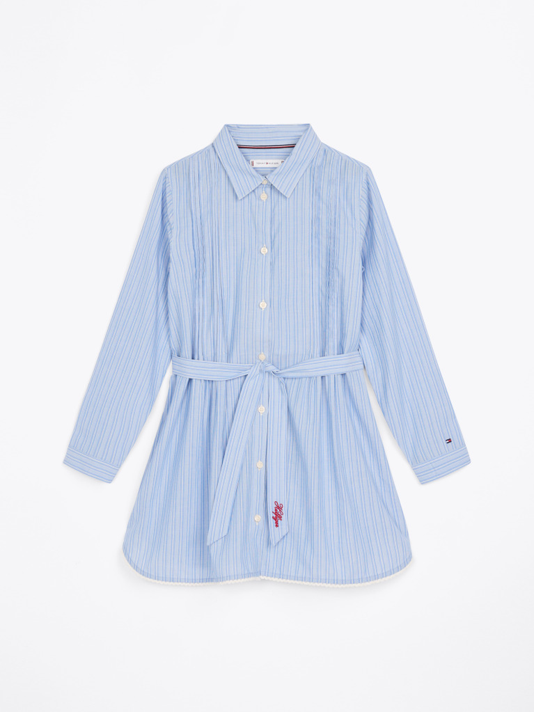 Blue Stripe Shirt Dress  Girls