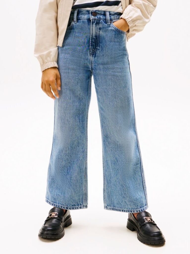 Blue Sequin Flag Wide Leg Jeans  Girls