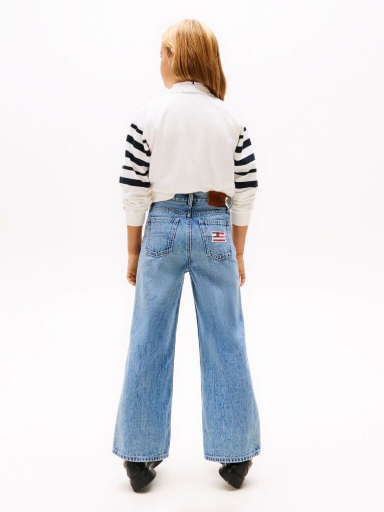 Blue Sequin Flag Wide Leg Jeans  Girls