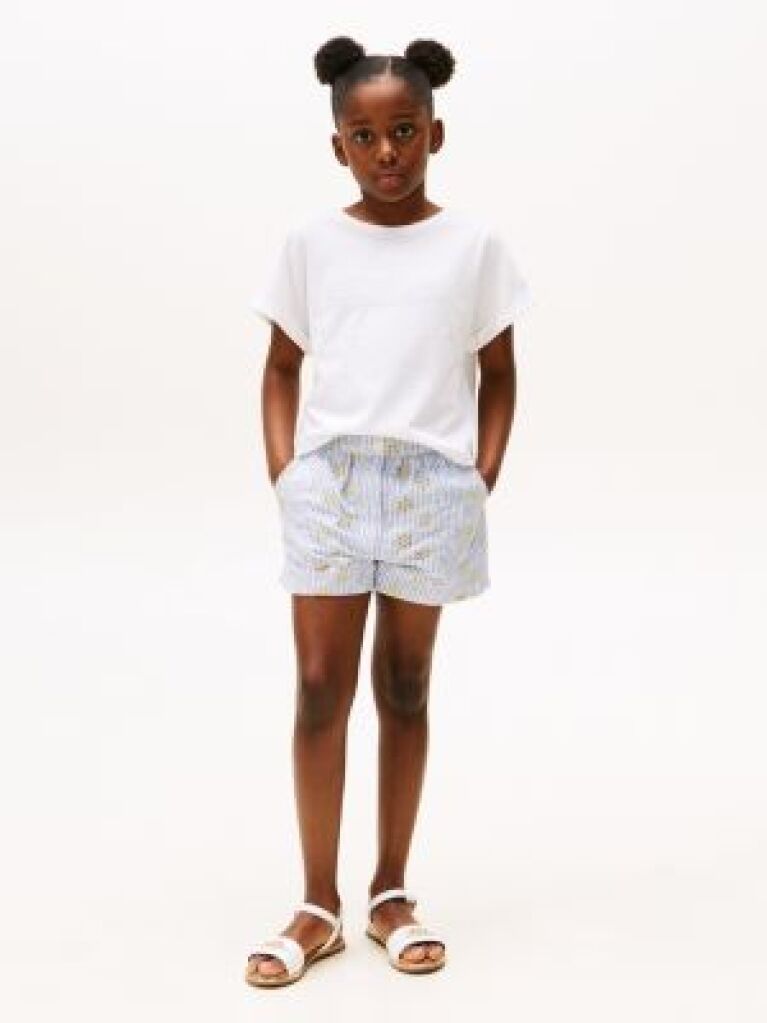 Multi Broderie Anglaise Stripe Shorts  Girls