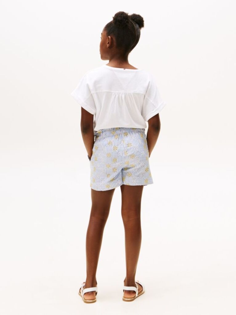 Multi Broderie Anglaise Stripe Shorts  Girls