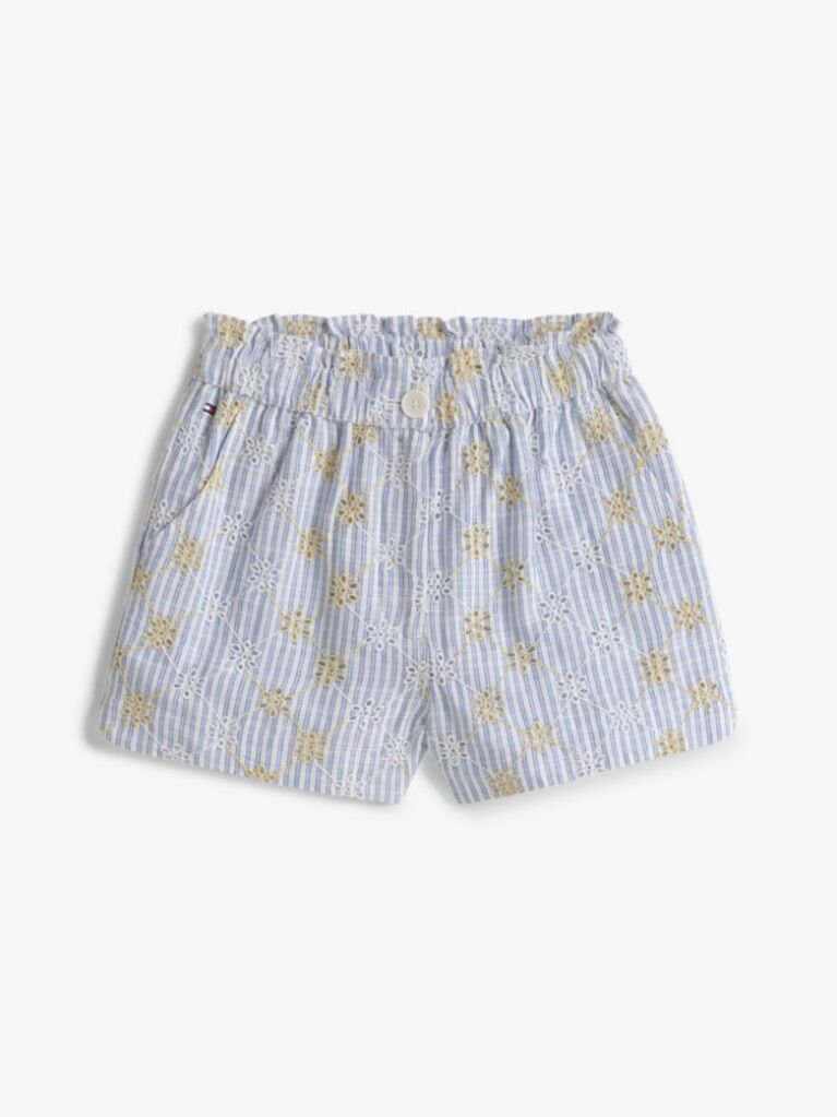 Multi Broderie Anglaise Stripe Shorts  Girls