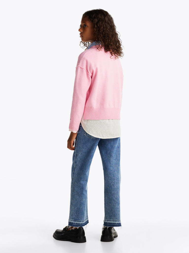 Pink Logo Crew Neck Jumper  Girls