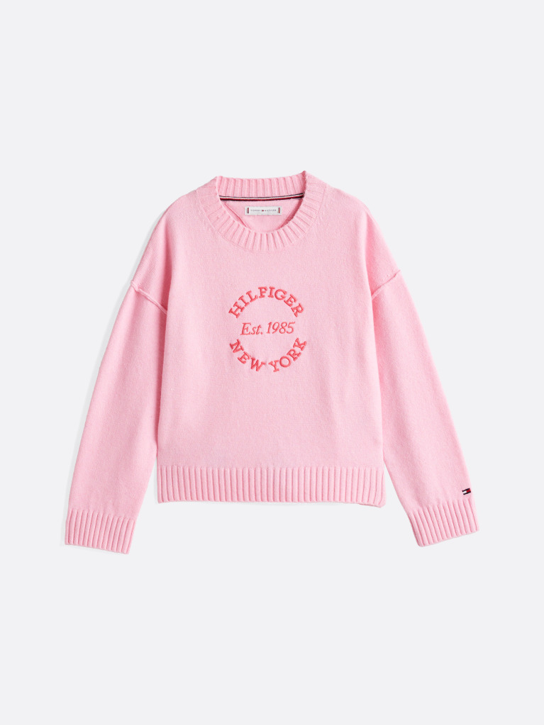 Pink Logo Crew Neck Jumper  Girls