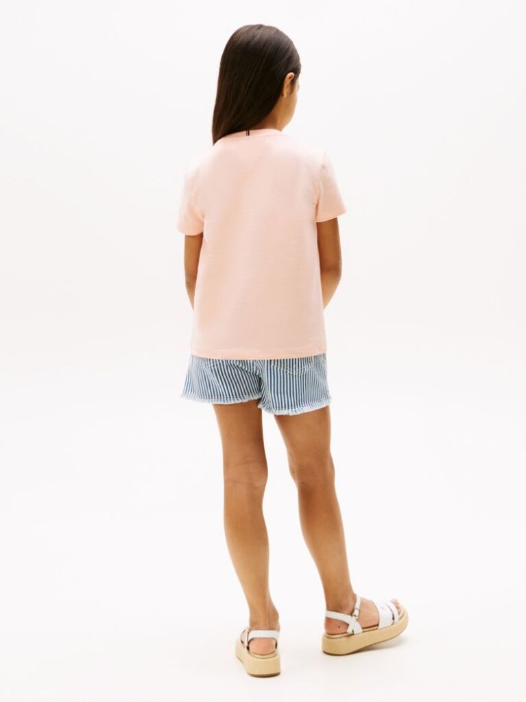 Pink Varsity Crew Neck T-Shirt  Girls
