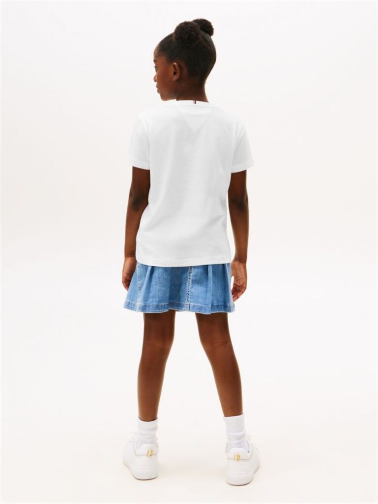 White Varsity Crew Neck T-Shirt  Girls