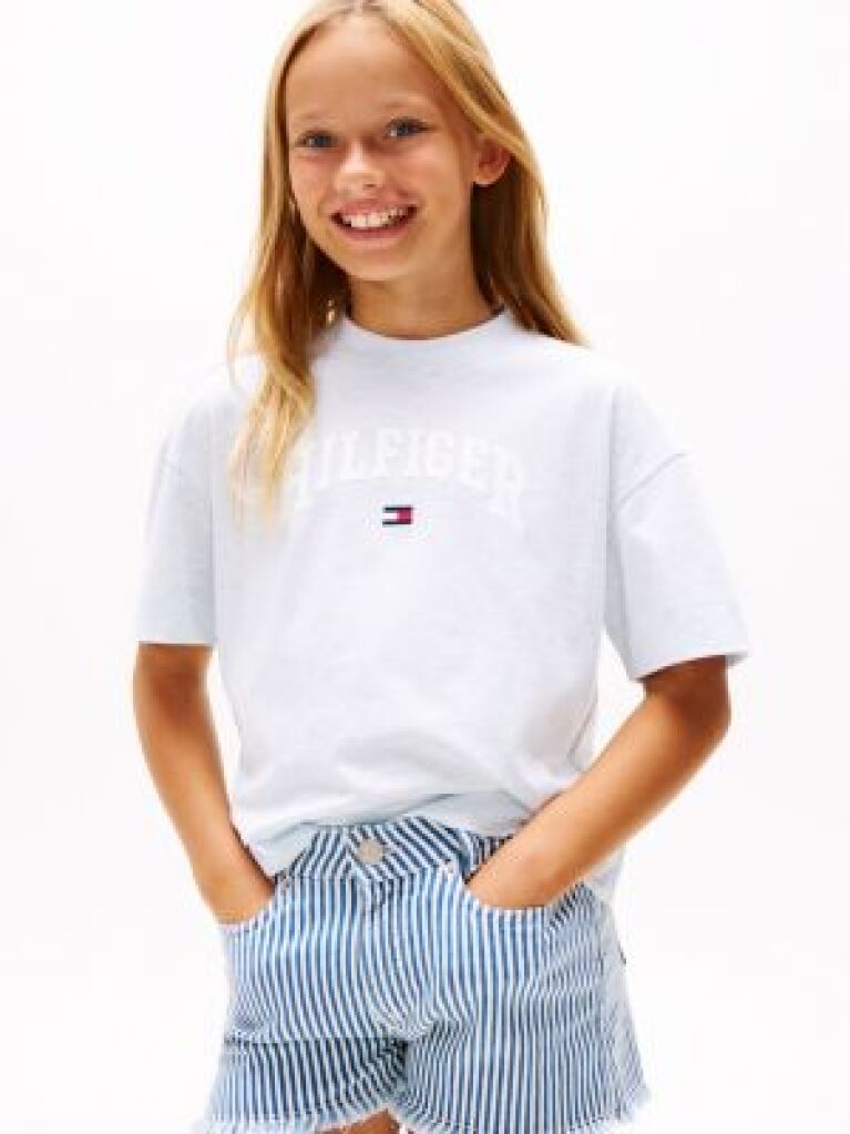 Blue Varsity Logo Mélange T-Shirt  Girls
