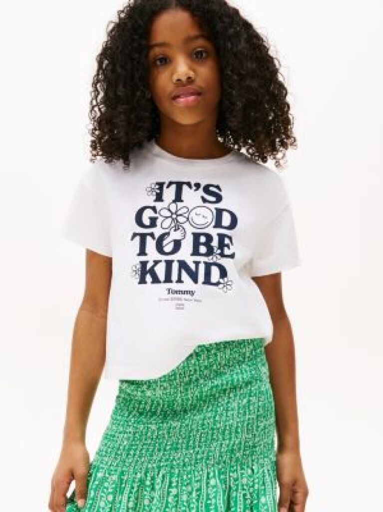 White Graphic Print Relaxed T-Shirt  Girls