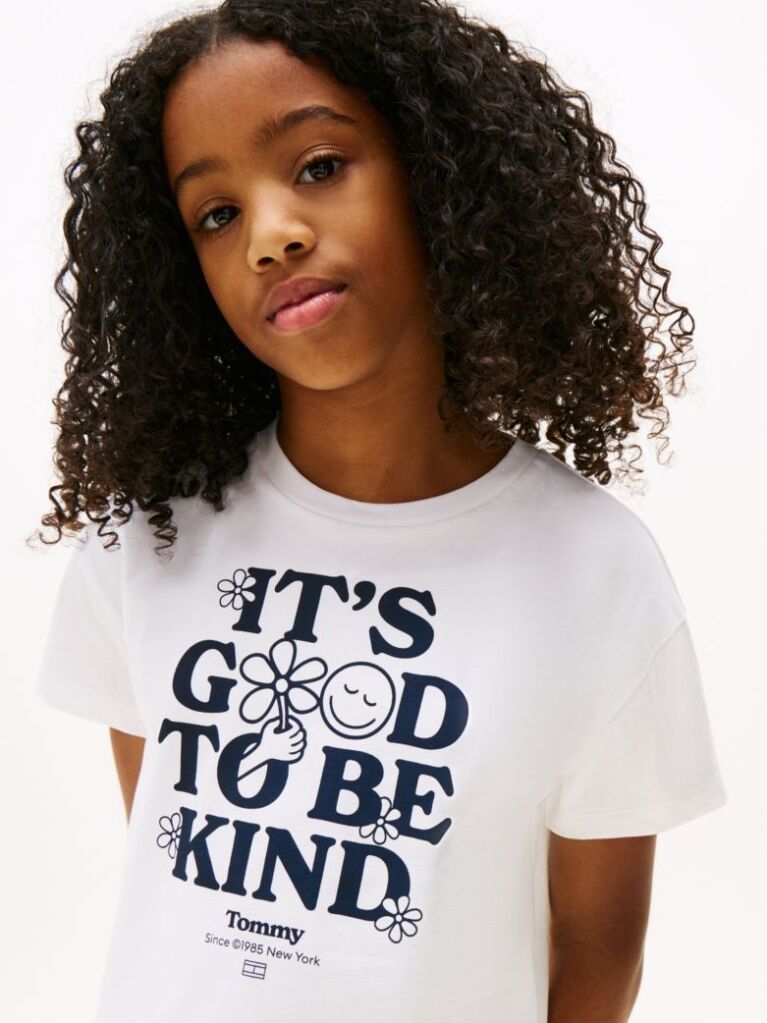 White Graphic Print Relaxed T-Shirt  Girls