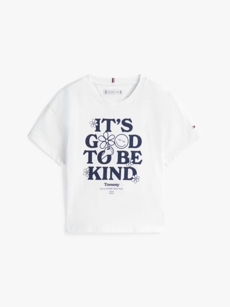 White Graphic Print Relaxed T-Shirt  Girls