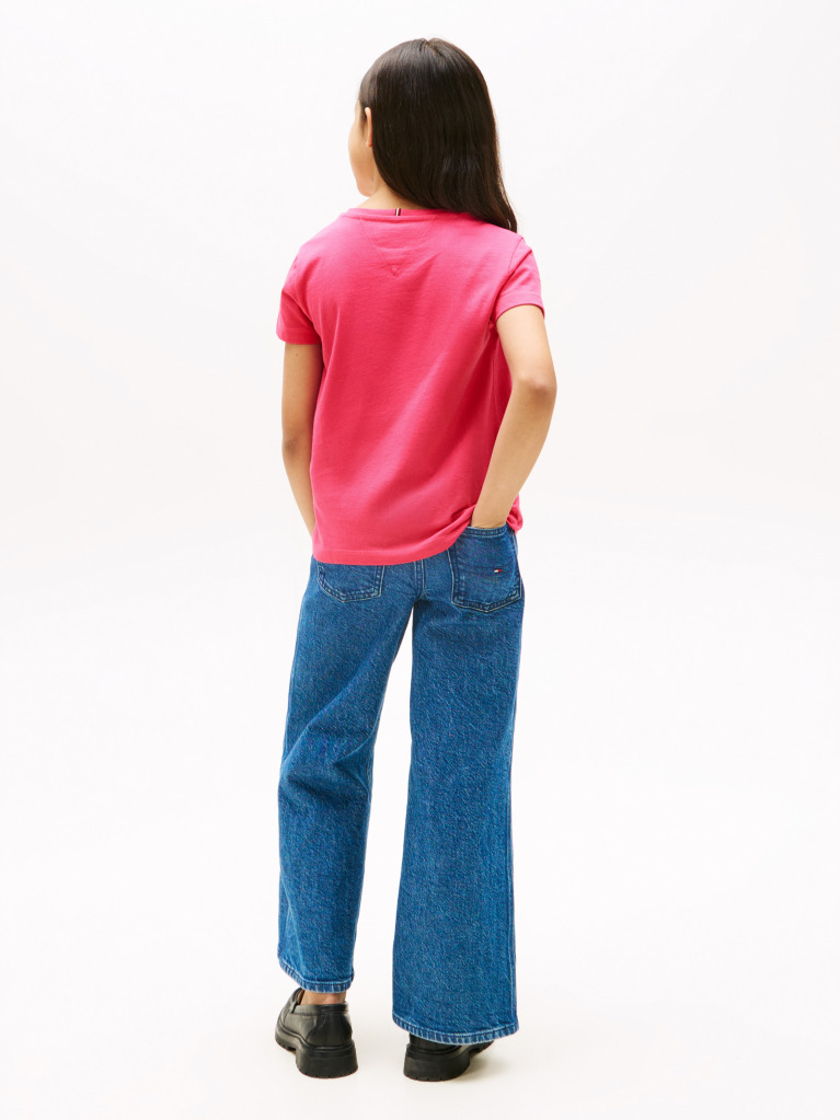 Pink Tonal Flag T-Shirt Short Sleeve  Girls