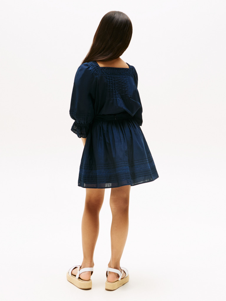 Blue Broderie Anglaise Tape Skirt  Girls