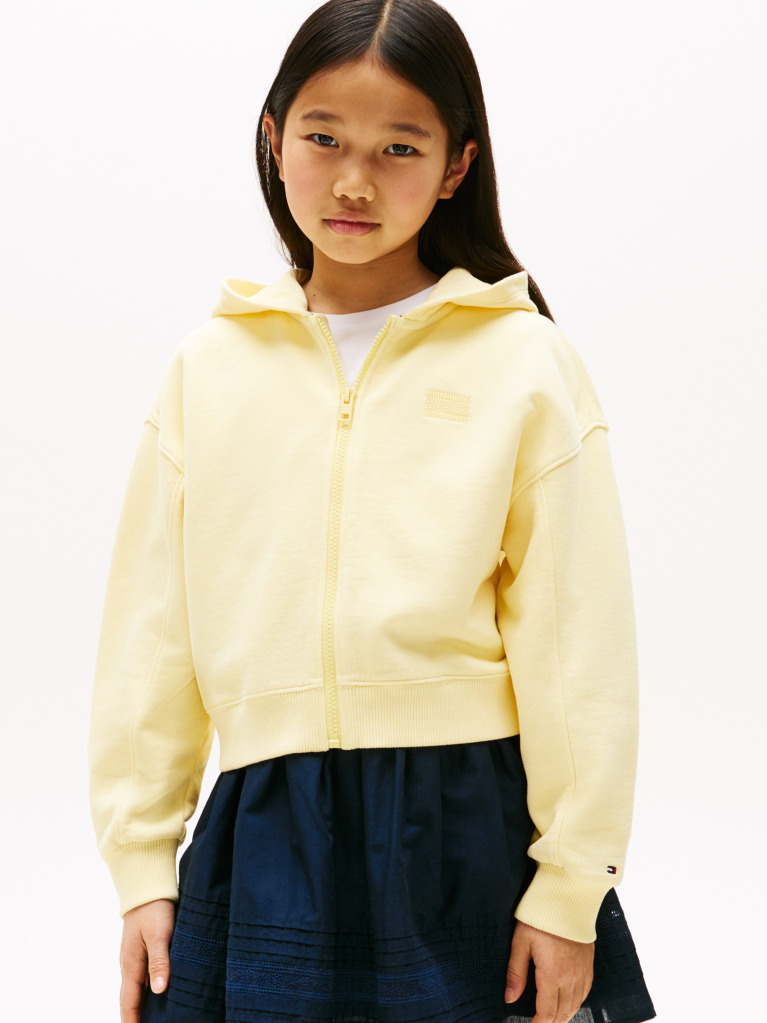 Yellow Relaxed Zip-Thru Hoody  Girls