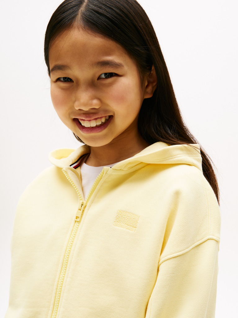 Yellow Relaxed Zip-Thru Hoody  Girls