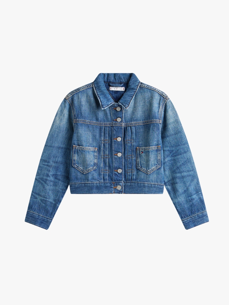 Blue Back Logo Denim Trucker Jacket  Girls