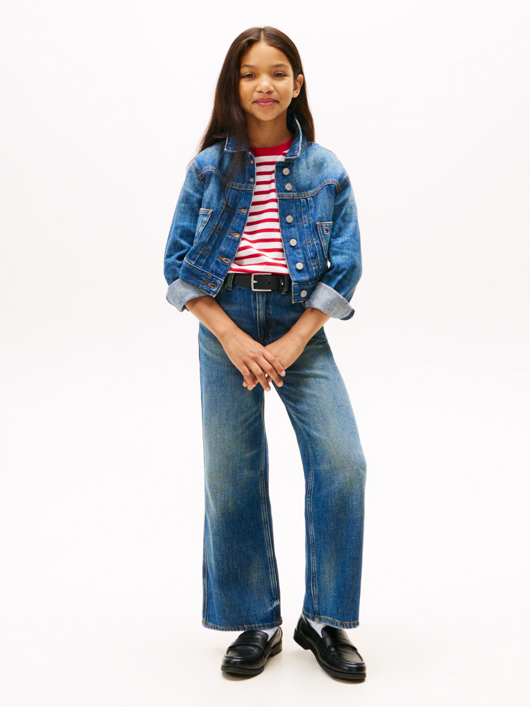 Blue Back Logo Denim Trucker Jacket  Girls