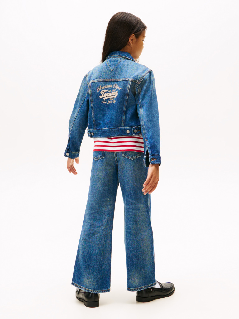 Blue Back Logo Denim Trucker Jacket  Girls