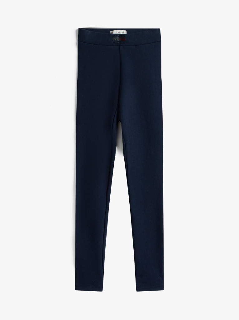 Blue Diamanté Flag Skinny Full Length Leggings  Girls