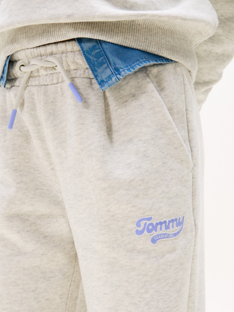 Grey Varsity Flock Logo Wide Leg Joggers  Girls