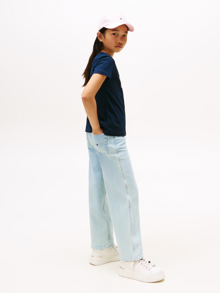Blue Glitter Curve NYC Logo T-Shirt  Girls
