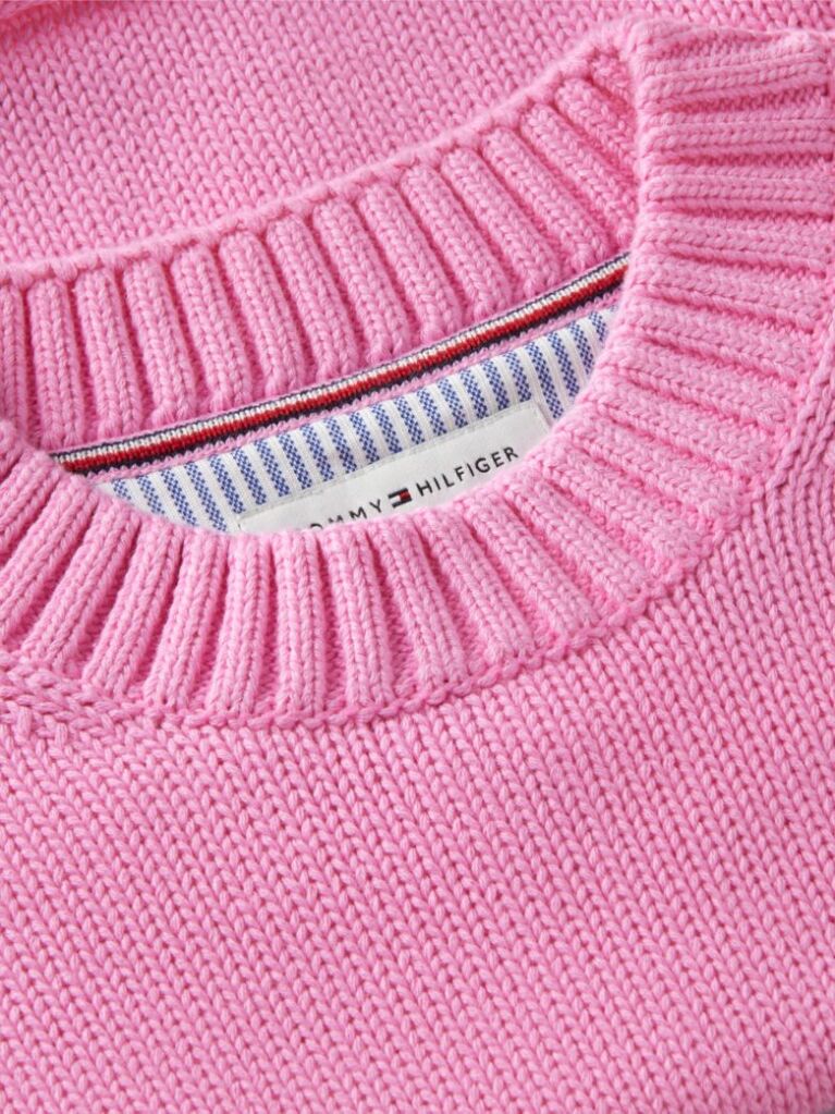 Pink Heritage Flag Rib-Knit Relaxed Jumper  Girls