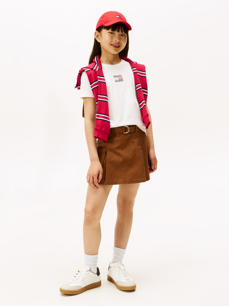 Beige Diamanté Flag Jersey T-Shirt  Girls