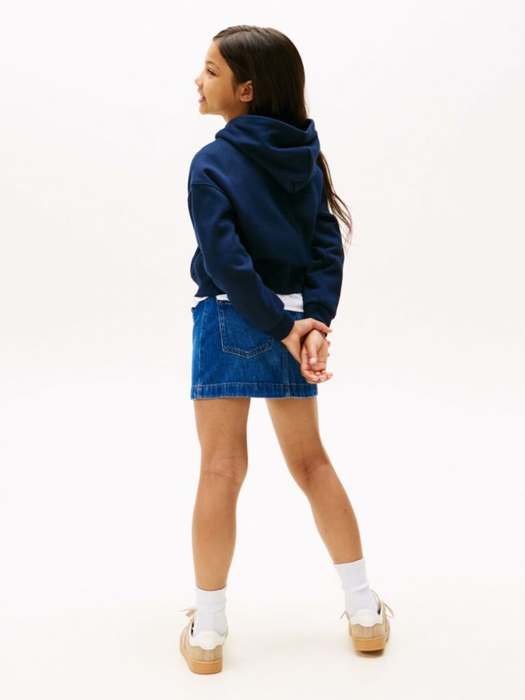 Blue Diamanté Flag Relaxed Fleece Hoody  Girls