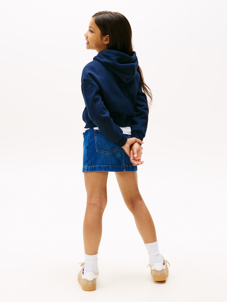 Blue Diamanté Flag Relaxed Fleece Hoody  Girls